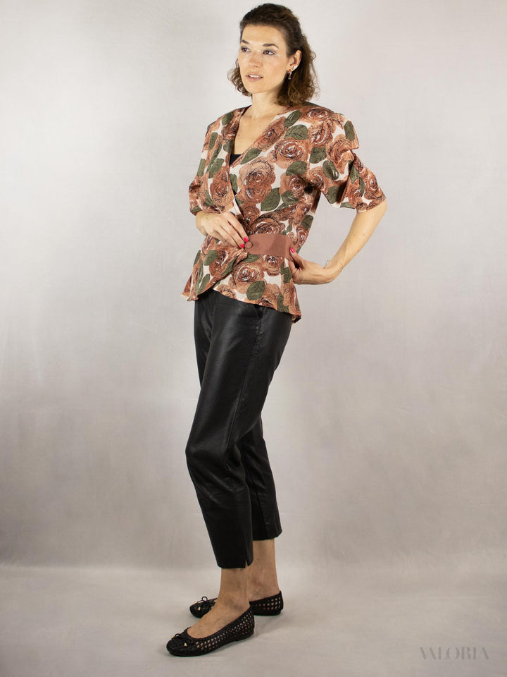 Send Me Roses - 80s Wrap Blouse