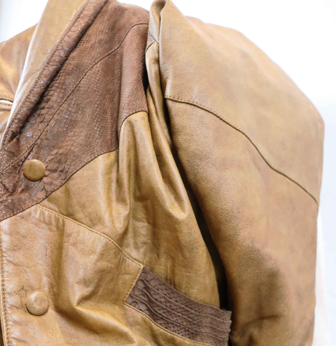 close-up leather jacket, brown