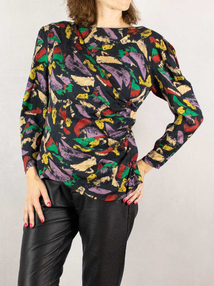 70s Asymmetric Wrap Top