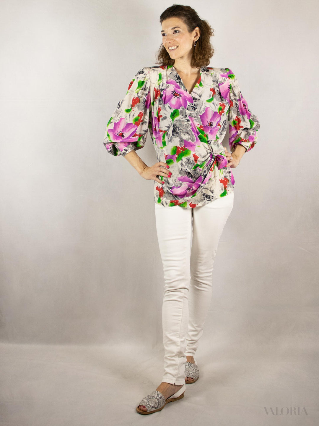 Asymmetric 80s Wrap Blouse