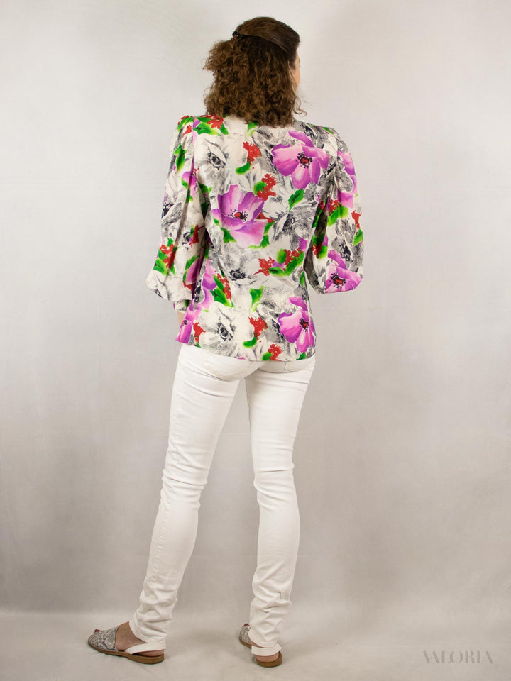 Asymmetric 80s Wrap Blouse