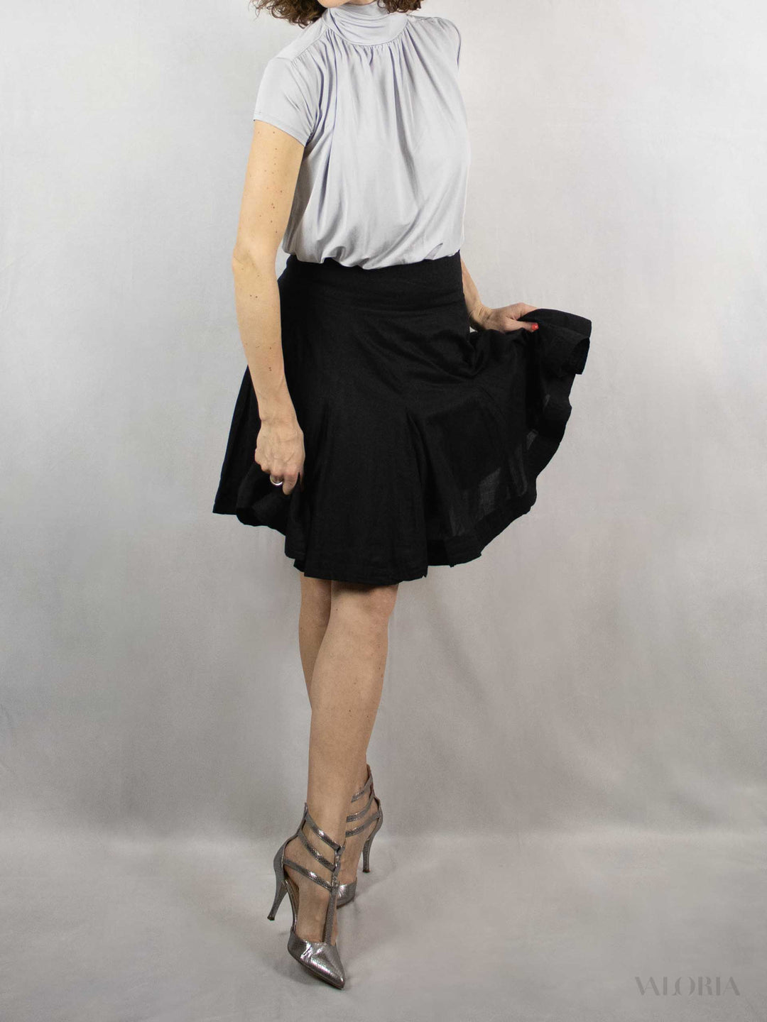 Let's Twist in Black - Cotton Skirt