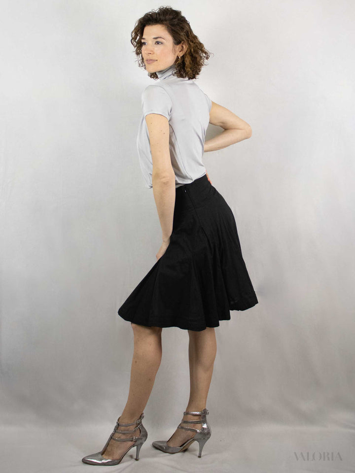 Let's Twist in Black - Cotton Skirt