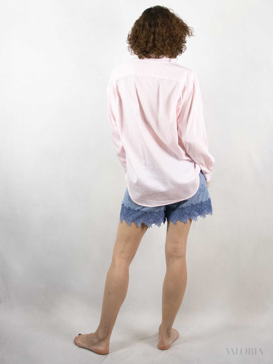 Hand-Embroidered Babypink Cotton Shirt