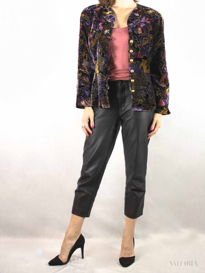 Floral Fantasy Unique Velvet Blazer - Like new!