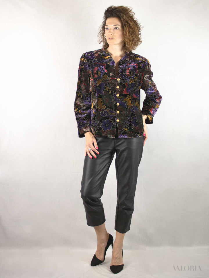 Floral Fantasy Unique Velvet Blazer - Like new!