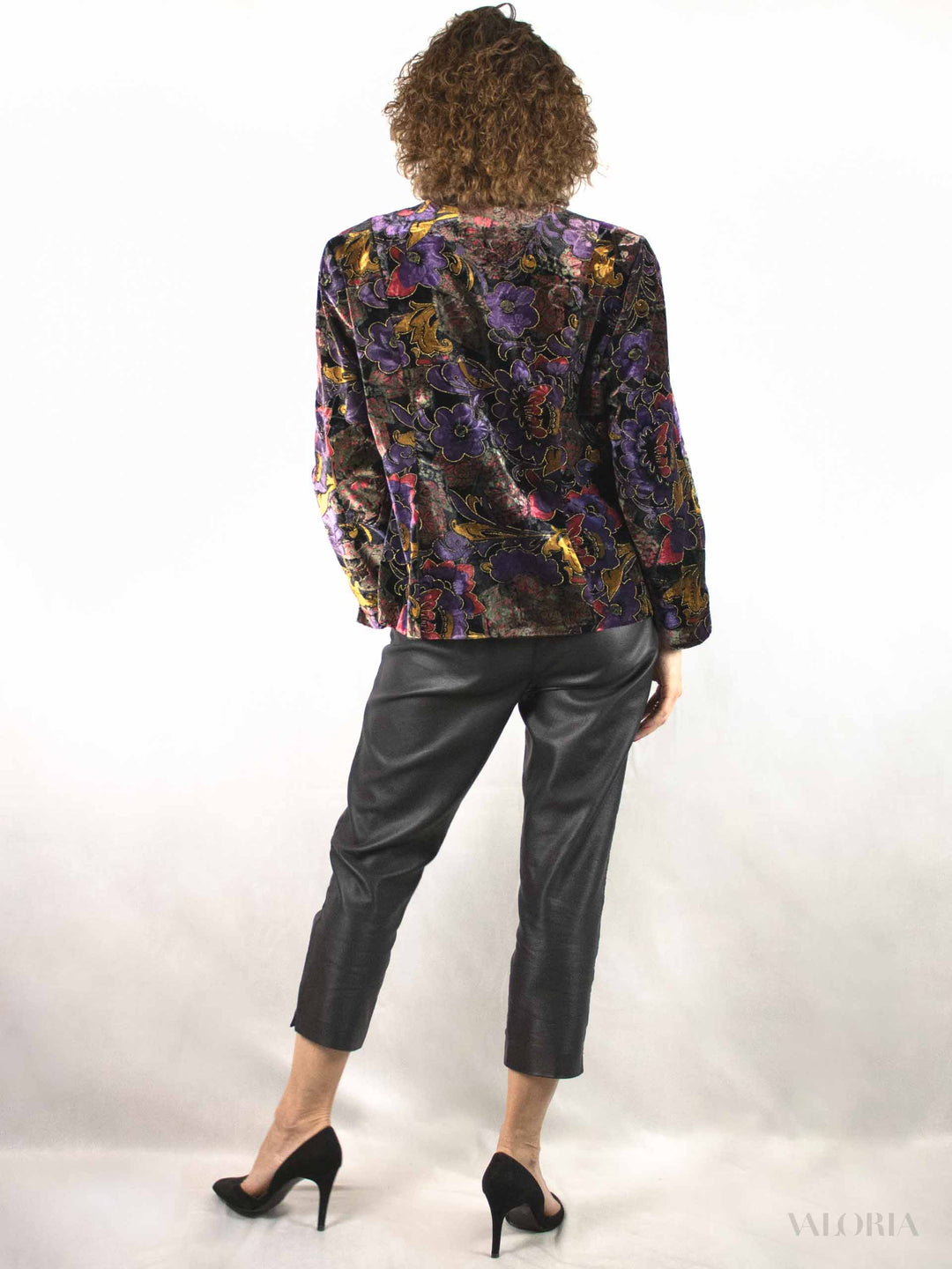 Floral Fantasy Unique Velvet Blazer - Like new!