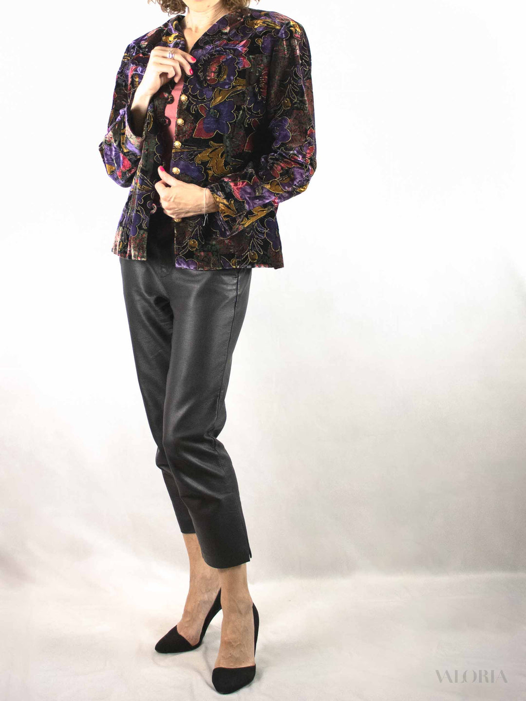 Floral Fantasy Unique Velvet Blazer - Like new!