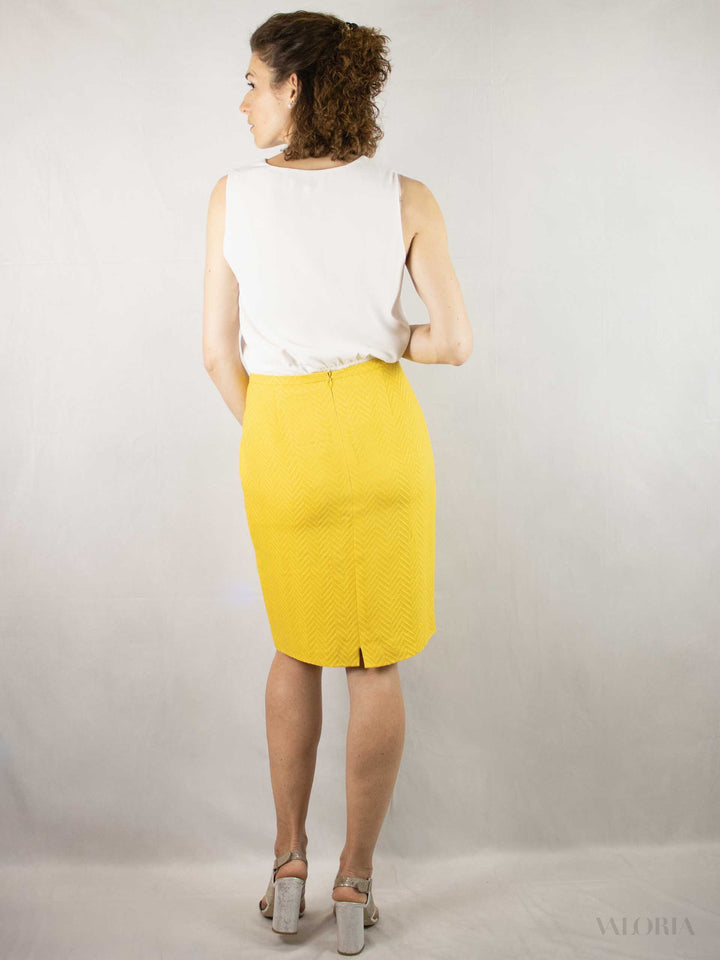 Sunshine Summer Vibes - Herringbone Silk Skirt