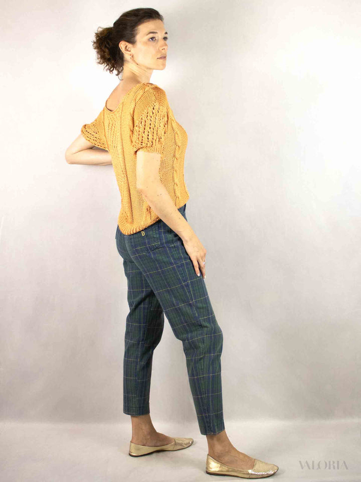 Vintage Checkered Jeans, Stretch