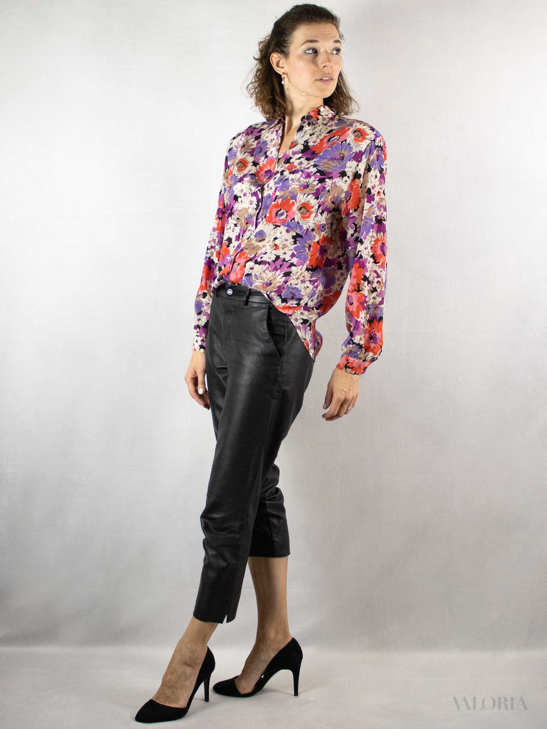 Floral Vintage Silk Blouse