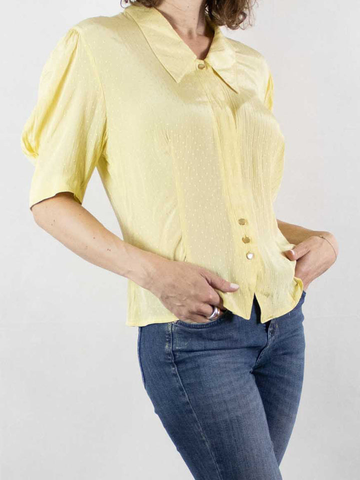 Give me Lemons - 60s Silk Blouse