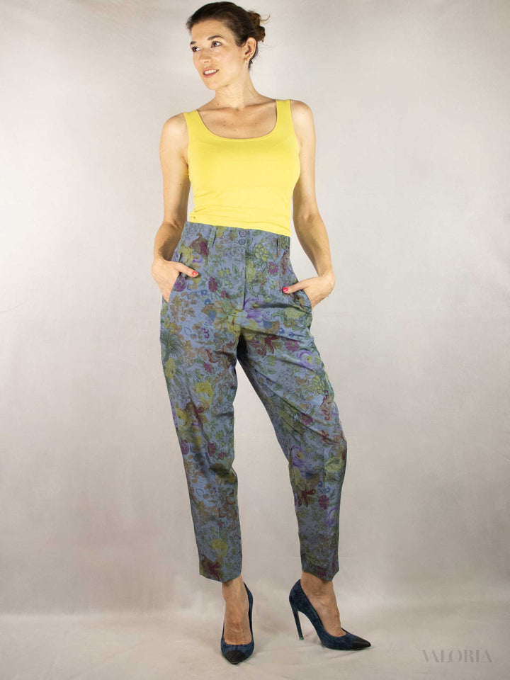 Unique Floral Satin Pants