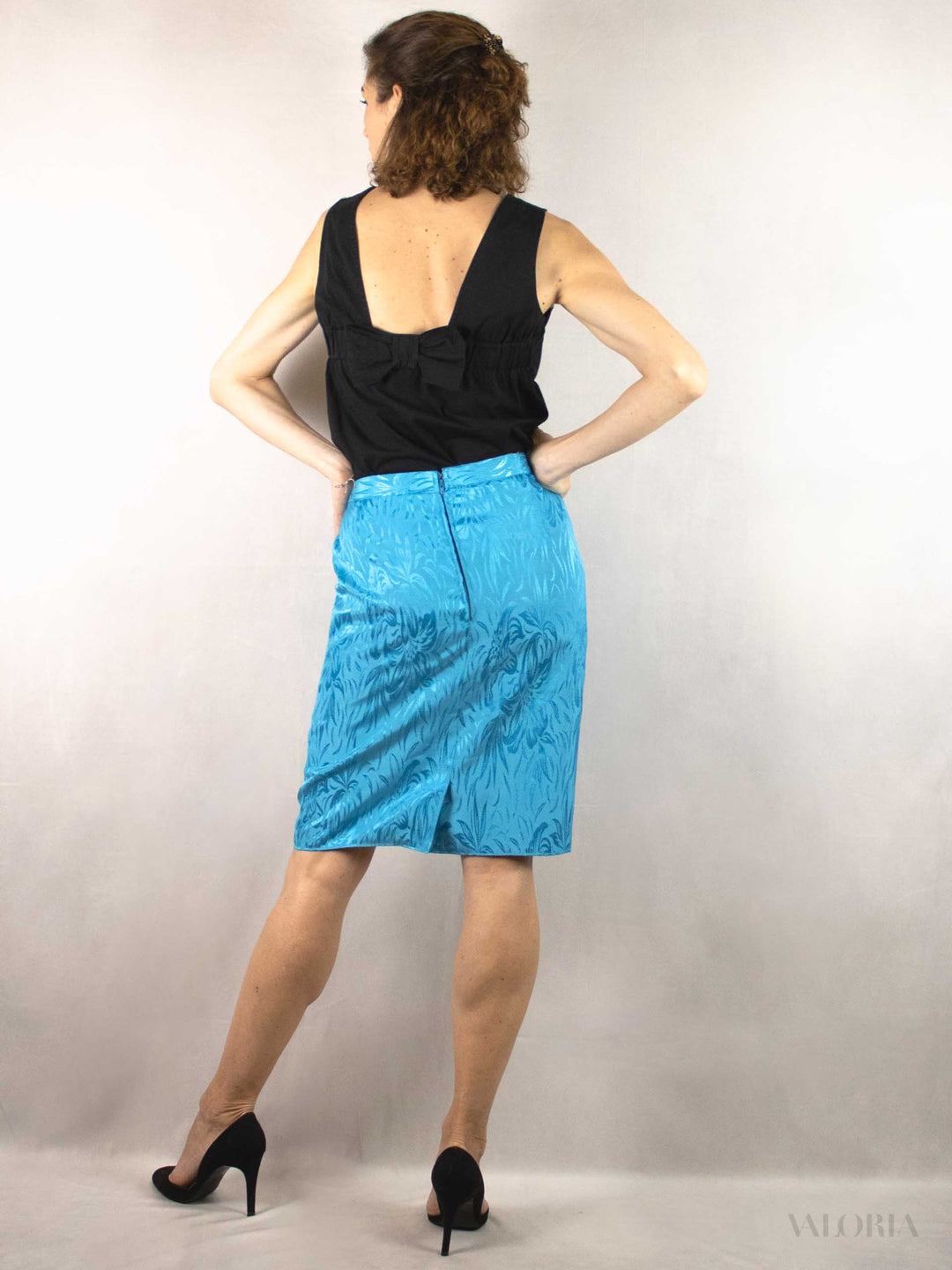 Ice Blue Satin Skirt