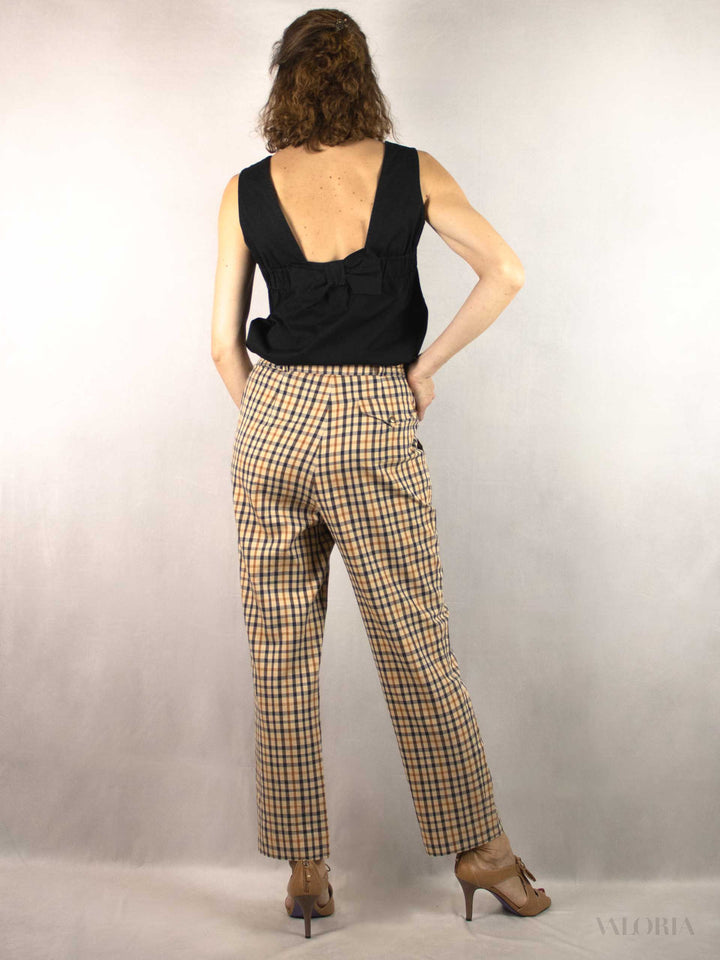 Vintage Checkered Cotton Pants