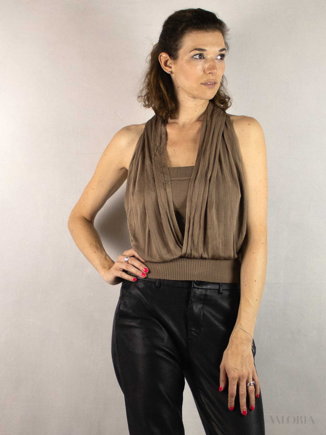 Unique Waterfall Viscose Knit Top