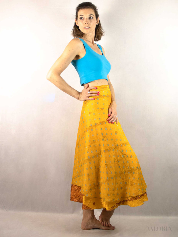 Versatile Indian Silk Wrap Skirt