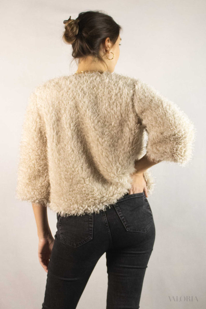 Unique Teddy Cardigan w. Pearl Embroidery