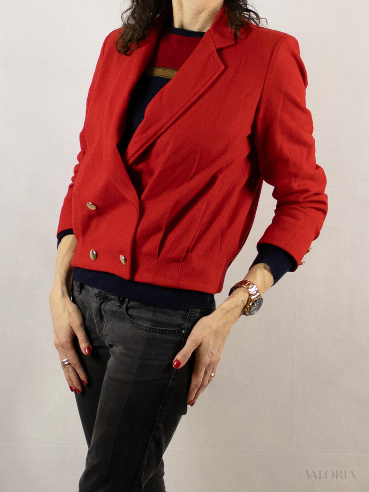 Red Wool Bomber