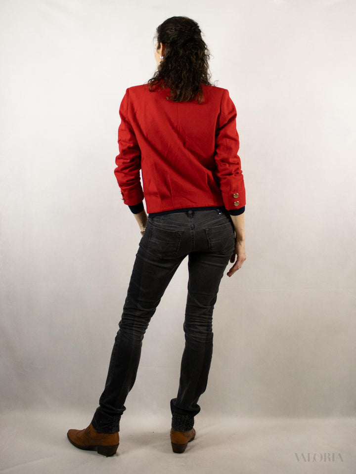 Red Wool Bomber