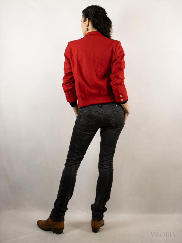 Red Wool Bomber