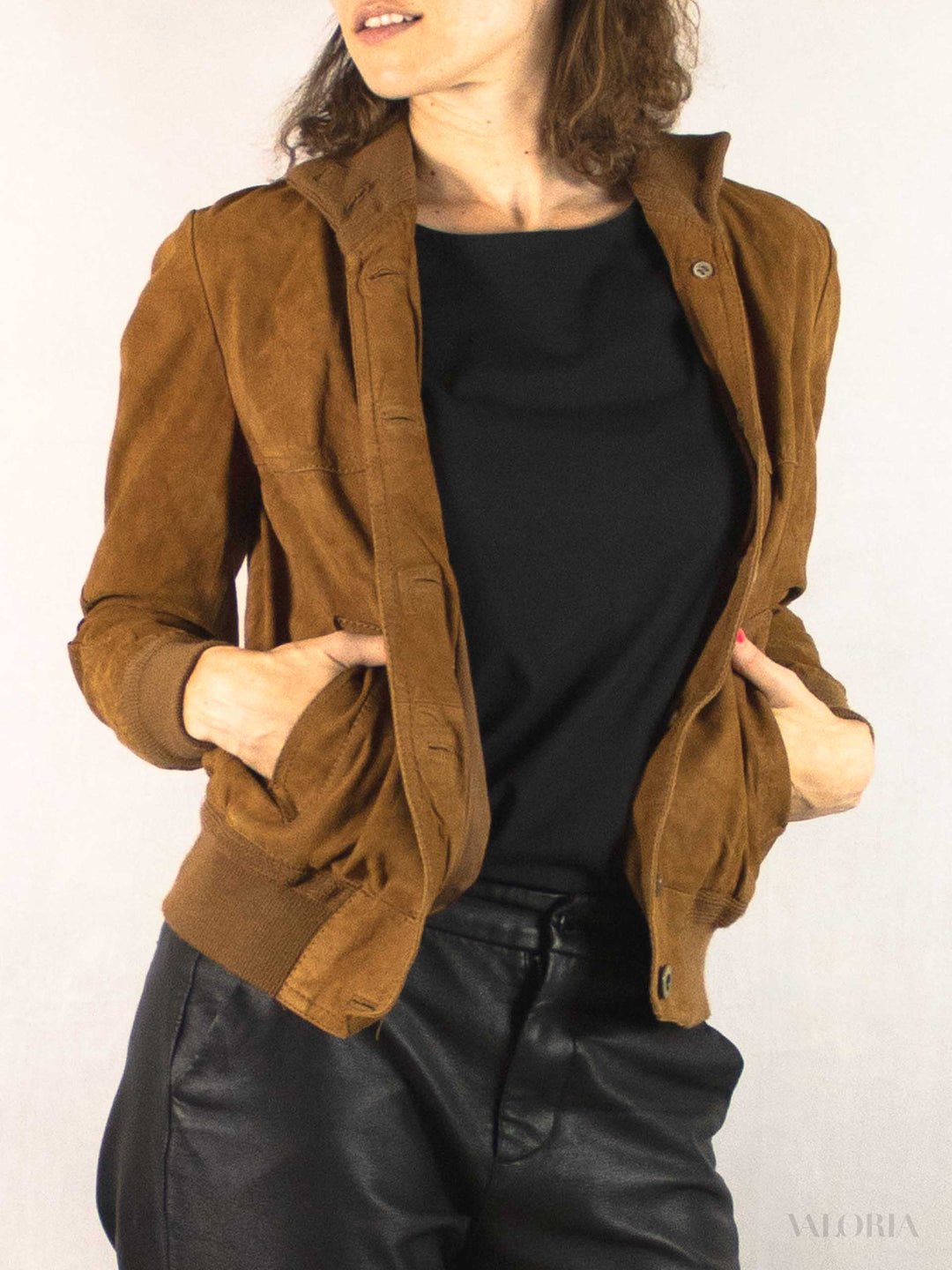 Brown Suede Bomber