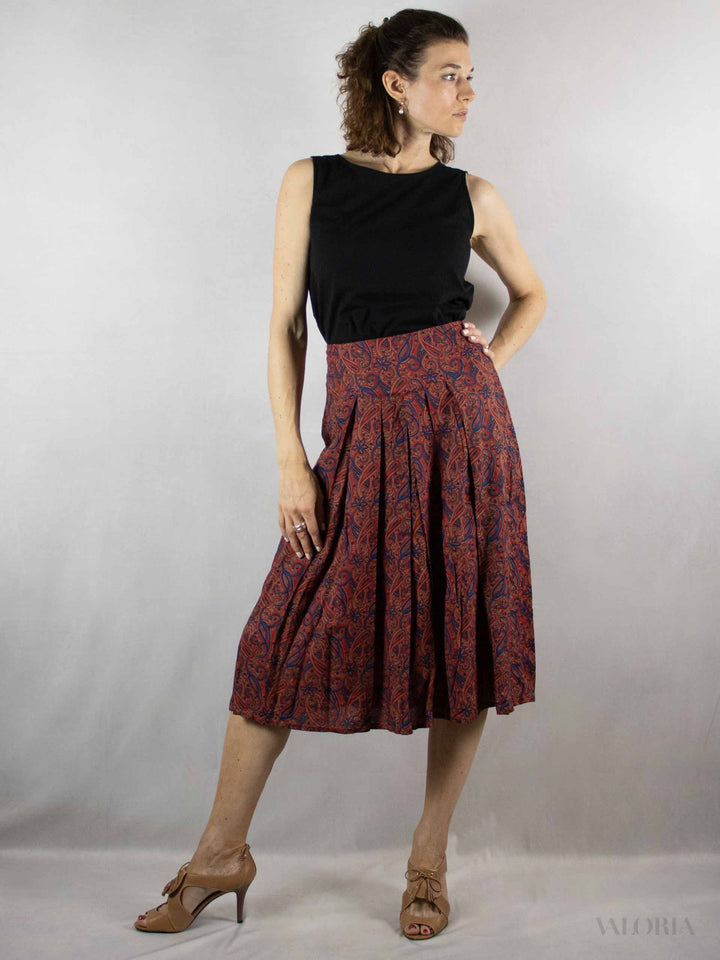 Vintage Pleated Viscose Skirt