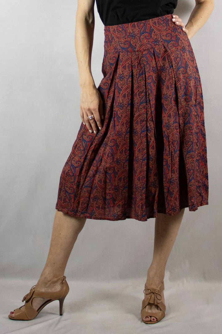 Vintage Pleated Viscose Skirt