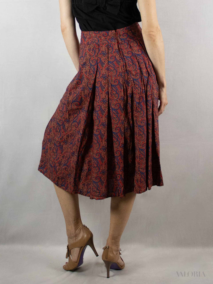 Vintage Pleated Viscose Skirt