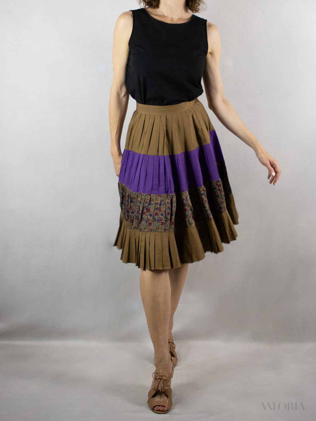 80s Vintage Pleated Skirt